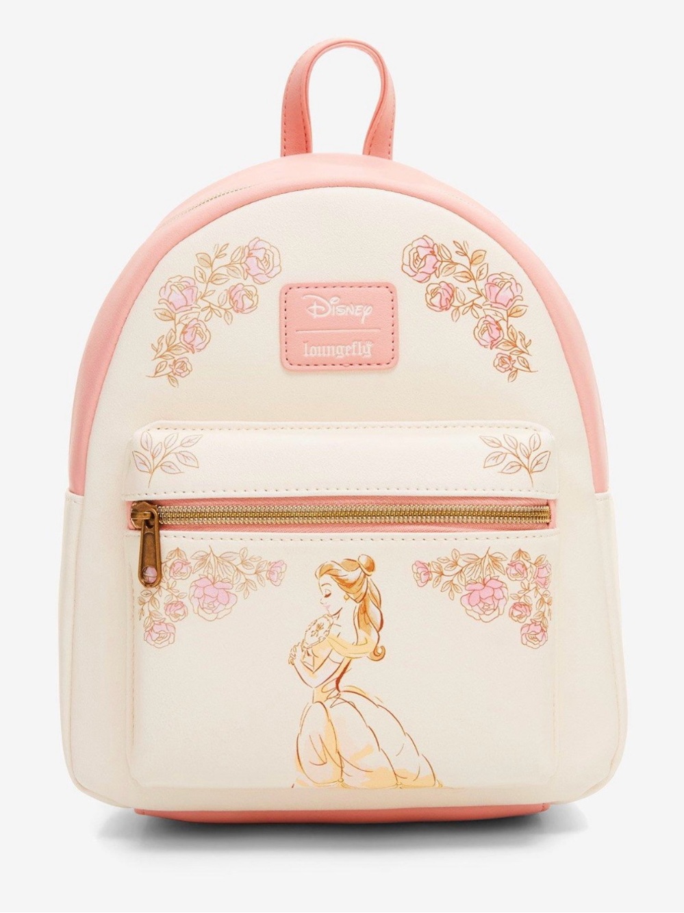 Loungefly Belle Floral Mini Backpack - Pink & Cream